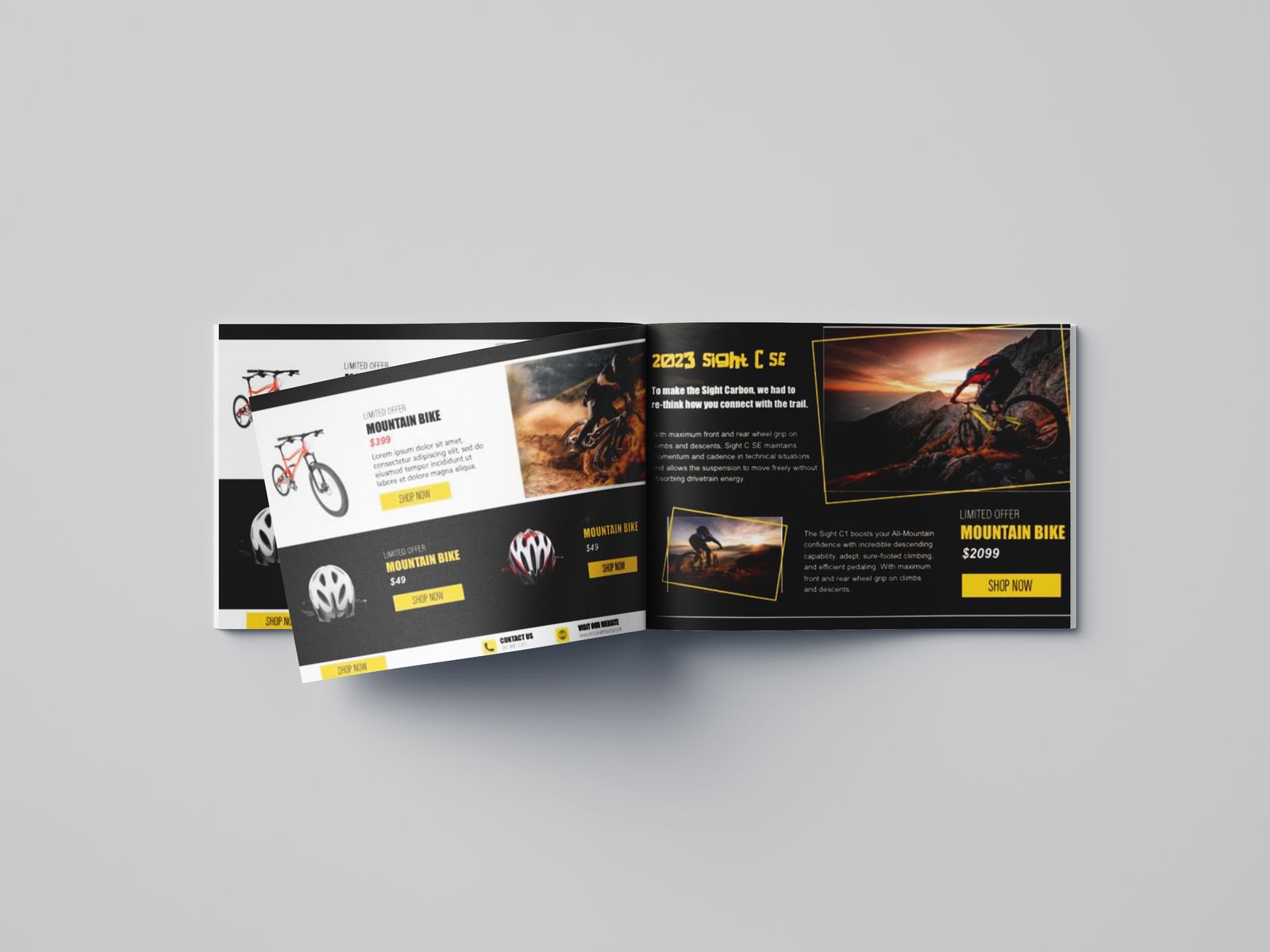 Cycling Bike 2024 brochure spread mockup