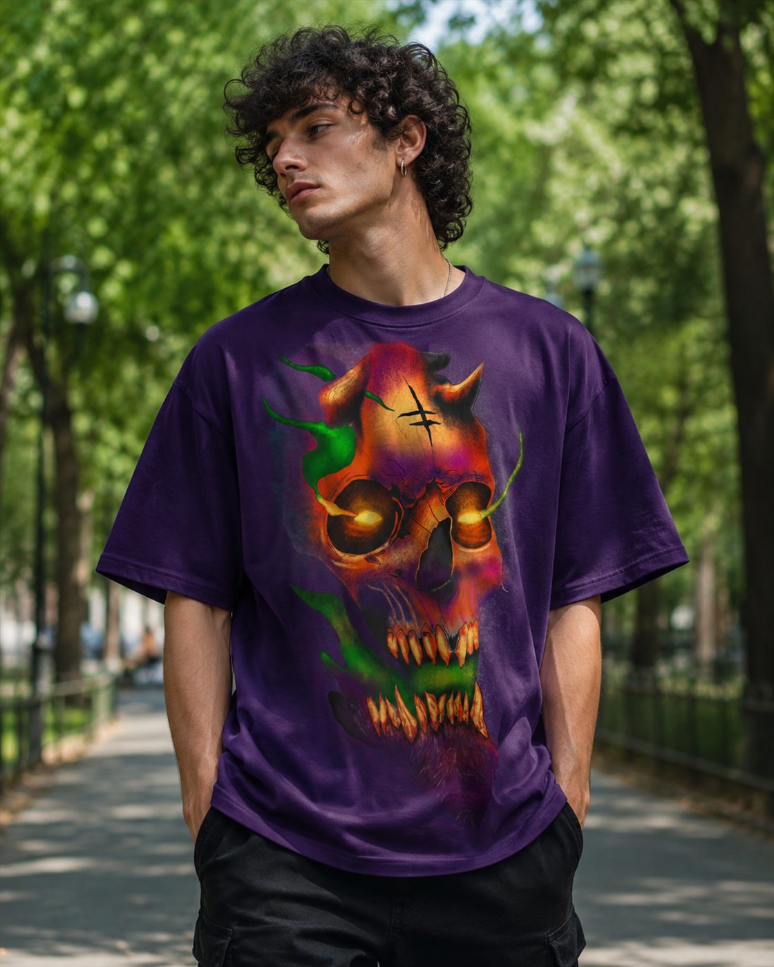 Infernal Gaze t-shirt graphic design mockup